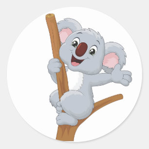 Cartoon Koala Bear Classic Round Sticker
