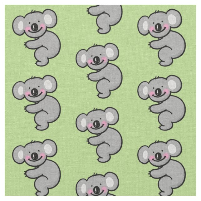 cartoon koala bear fabric (Close Up)