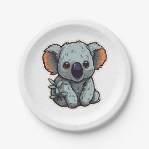 CARTOON KOALA BEAR PAPER PLATE
