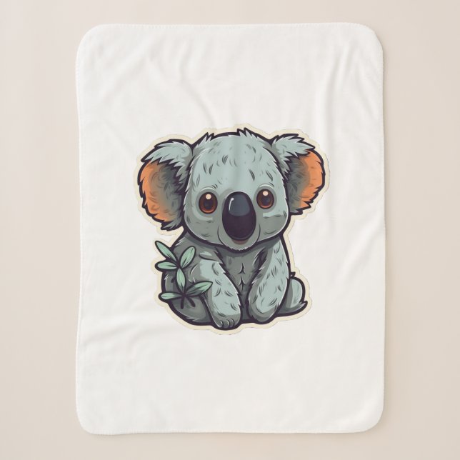 CARTOON KOALA BEAR SHERPA BLANKET (Front)