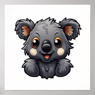 Cartoon koala illustration poster