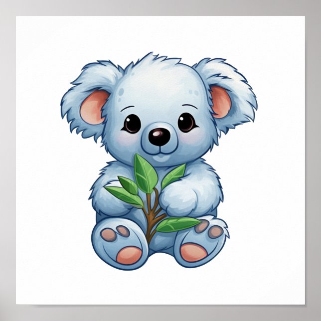 Cartoon koala illustration poster (Front)