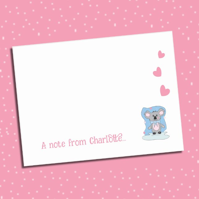 Cartoon Koala Kid Post-it Notes (Closeup view )