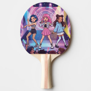 Cartoon KPop Girl Group Ping Pong Paddle