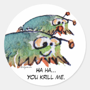 Cartoon Krill Funny Stickers - Customise Text
