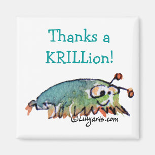 Cartoon Krill Thank You Gift Magnet