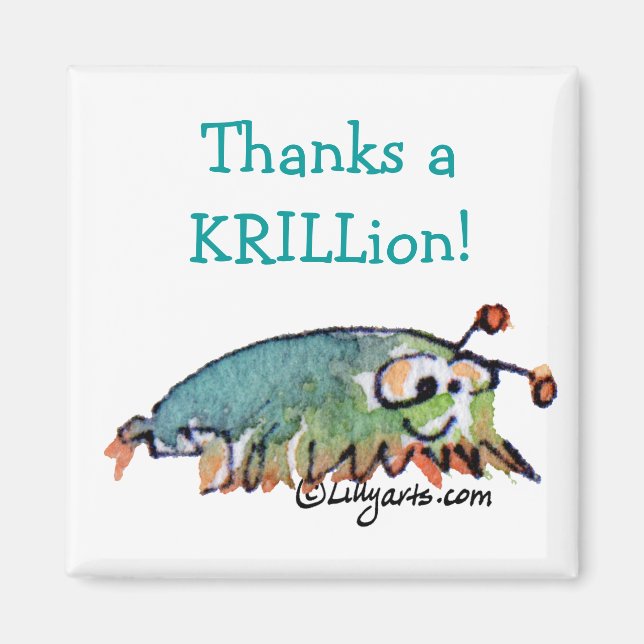 Cartoon Krill Thank You Gift Magnet (Front)