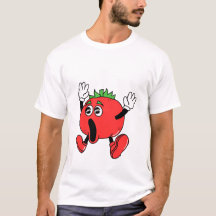 Cartoon La Tomatina Shocked Tomato