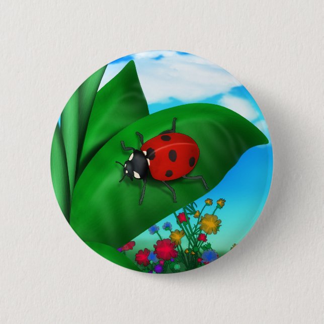 Cartoon Lady Bug 6 Cm Round Badge (Front)