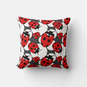 Cartoon Ladybug Pattern Cushion