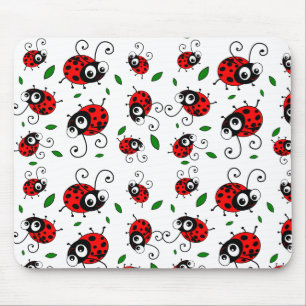 Cartoon ladybugs pattern mouse pad