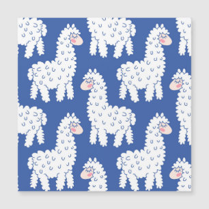 Cartoon lama alpaca, vintage pattern