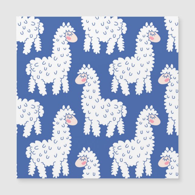 Cartoon lama alpaca, vintage pattern (Front)