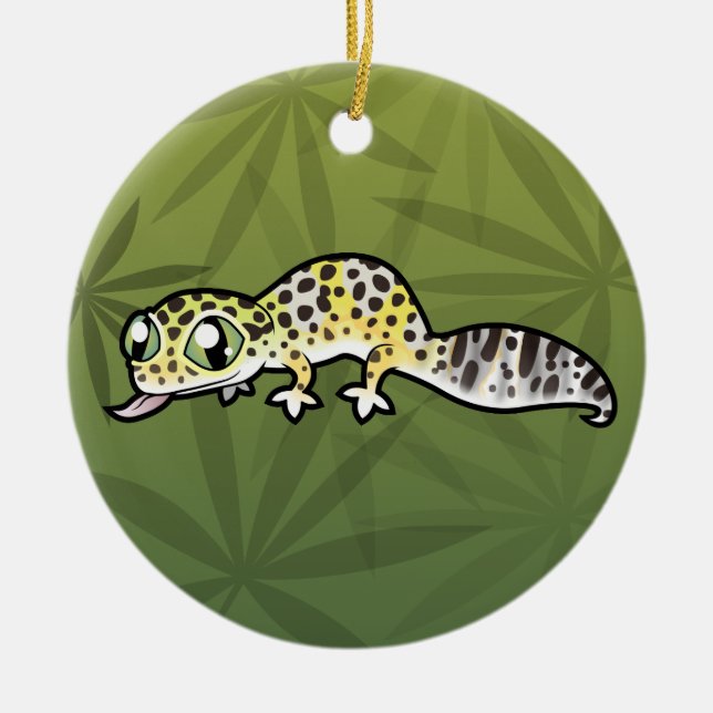 Cartoon Leopard Gecko Ceramic Tree Decoration (Front)