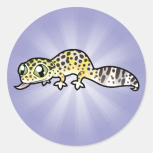 Cartoon Leopard Gecko Classic Round Sticker