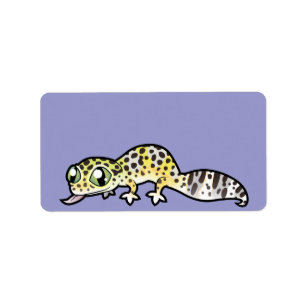Cartoon Leopard Gecko Label