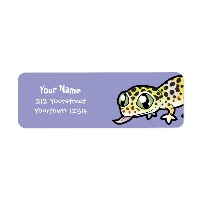 Cartoon Leopard Gecko Return Address Label (Front)