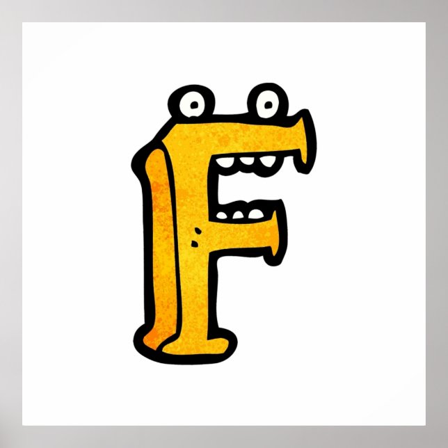 cartoon letter f poster (Front)