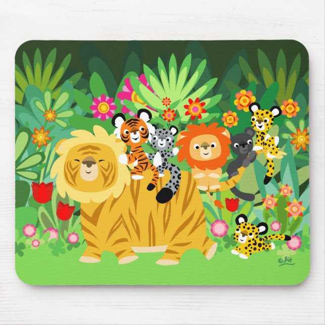 Cartoon Liger and Friends mousepad (Front)