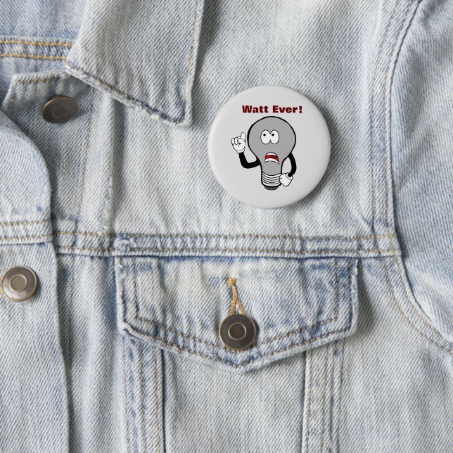 Cartoon lightbulb  6 cm round badge (In Situ)