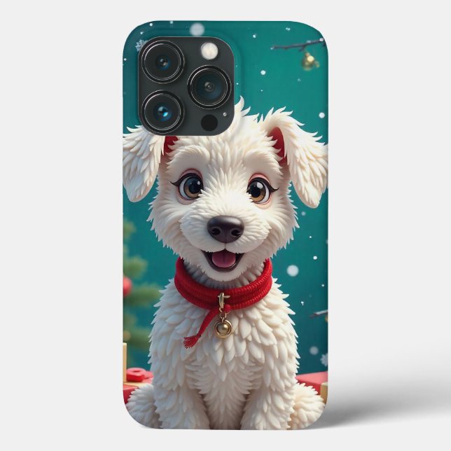 Cartoon-like white puppy Case-Mate iPhone case (Back)