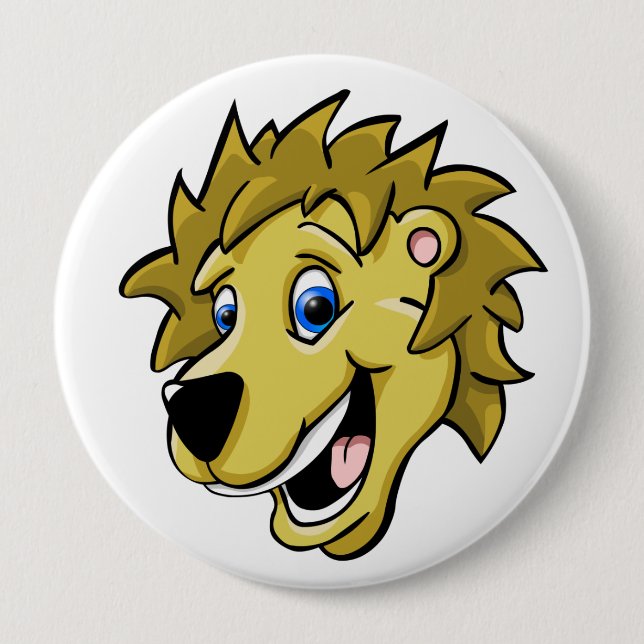 Cartoon Lion 10 Cm Round Badge (Front)