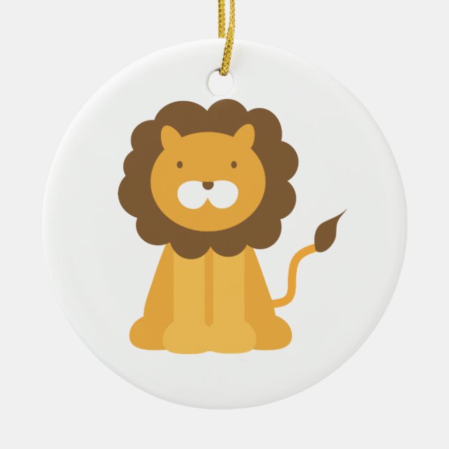Cartoon Lion Ceramic Ornament (Front)