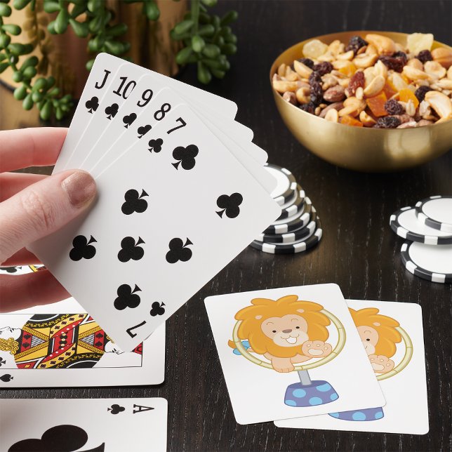 Cartoon Lion Jumping Through Ring Playing Cards (Creator Uploaded)