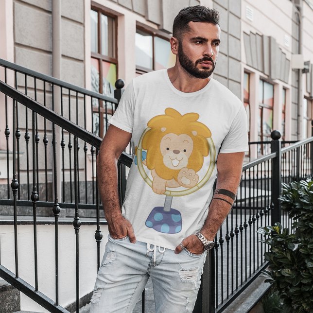 Cartoon Lion Jumping Through Ring T-Shirt (Creator Uploaded)