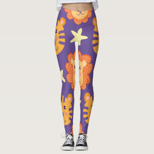 Cartoon Lions & Tigers: Vintage Leggings