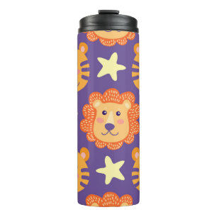 Cartoon Lions & Tigers: Vintage Thermal Tumbler