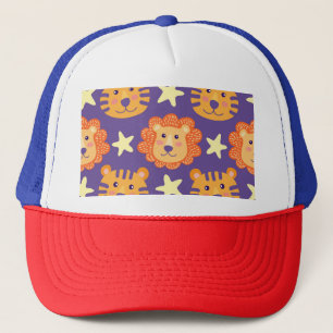 Cartoon Lions & Tigers: Vintage Trucker Hat