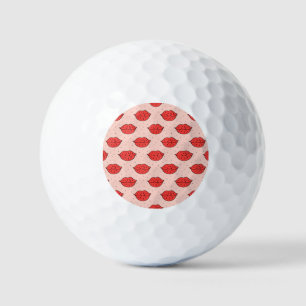 Cartoon lips: feminist doodle pattern. golf balls