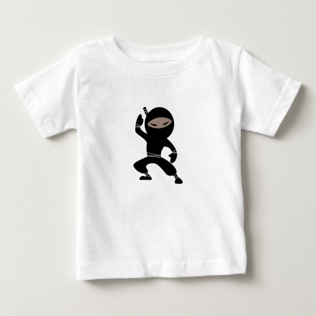 Cartoon Little Ninja Warrior Baby T-Shirt (Front)