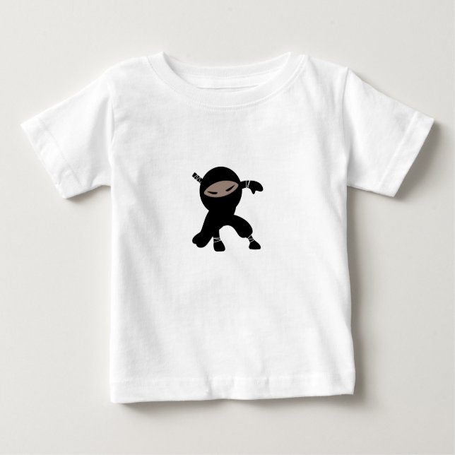 Cartoon Little Ninja Warrior Baby T-Shirt (Front)