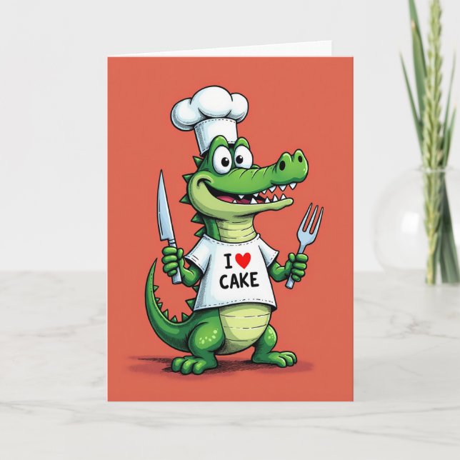 Cartoon Lizard Birthday Card (Front)