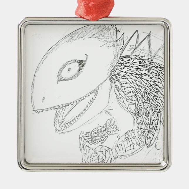cartoon lizard monster metal ornament (Front)