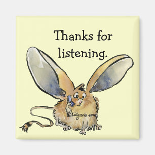 Cartoon Long Eared Jerboa Thank You Gift Magnet