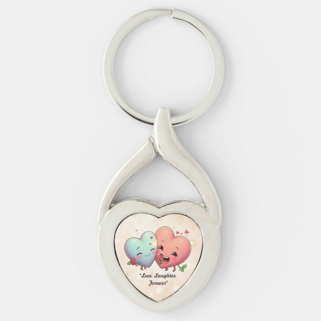 "Cartoon Love Connection" Key Ring (Front)