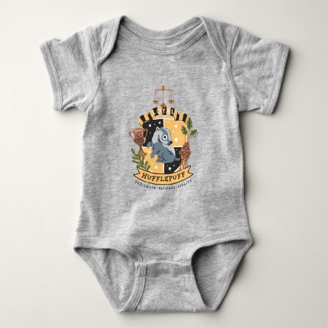 Cartoon Loyal Hufflepuff Baby Bodysuit (Front)