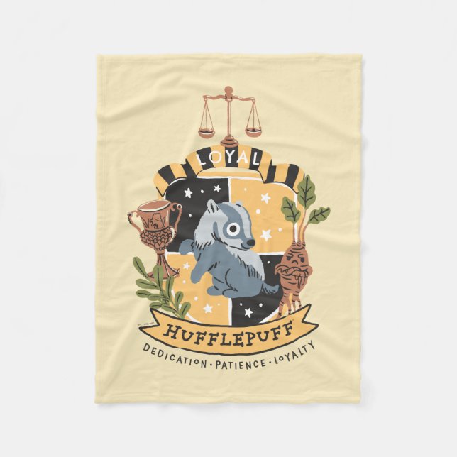 Cartoon Loyal Hufflepuff Fleece Blanket (Front)