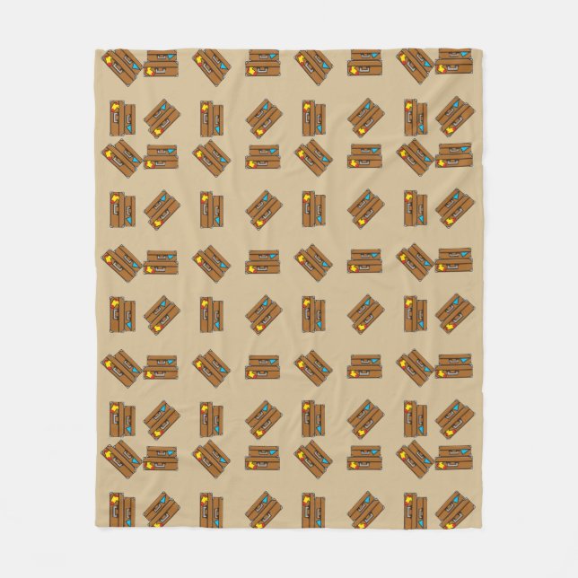 Cartoon Luggage Fleece Blanket (Front)