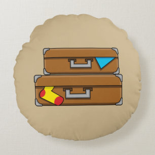 Cartoon Luggage Round Cushion