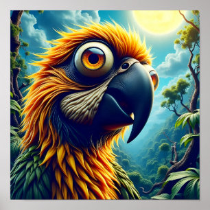 Cartoon Macaw Poster