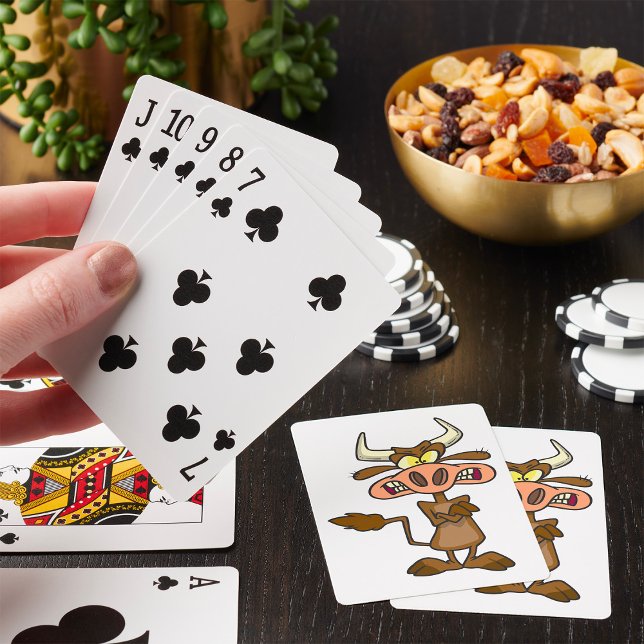 Cartoon Mad Cow Playing Cards (Creator Uploaded)