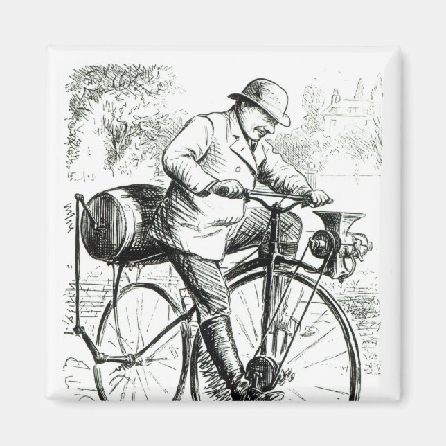 Cartoon making fun of the early days of Bicycles Magnet (Front)