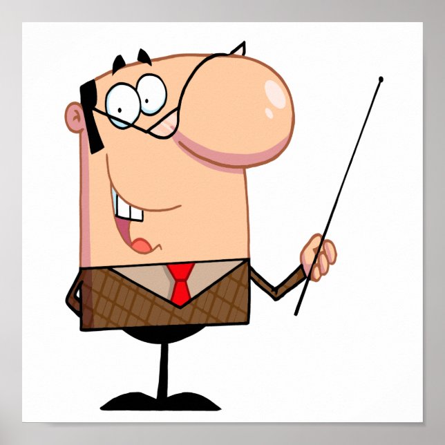cartoon male teacher character poster (Front)