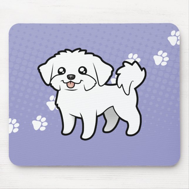 Cartoon Maltese (puppy cut) Mouse Pad (Front)