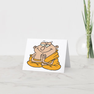 Cartoon man Meditating Thank You Card