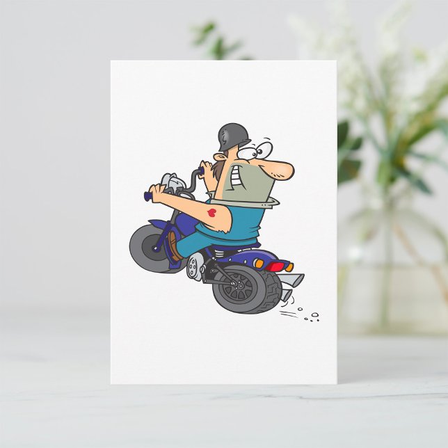 Cartoon Man On A Motorcycle Invitations (Creator Uploaded)